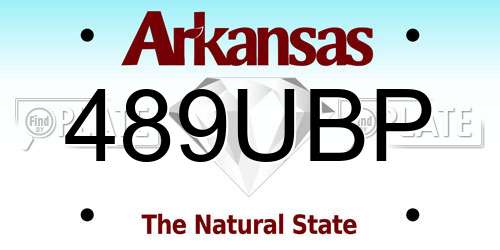 489UBP Arkansas License Plate