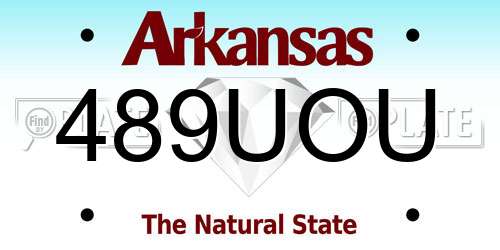 489UOU Arkansas License Plate