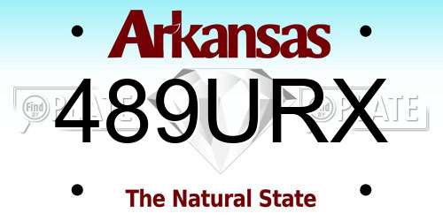 489URX Arkansas License Plate