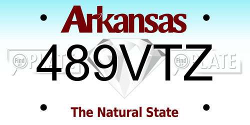 489VTZ Arkansas License Plate