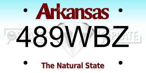 489WBZ Arkansas License Plate