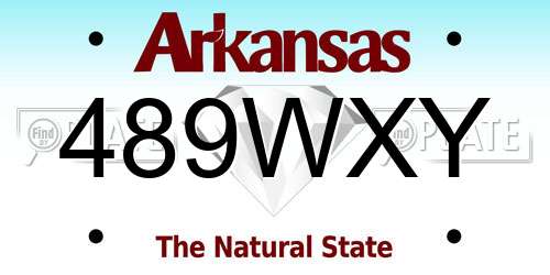 489WXY Arkansas License Plate