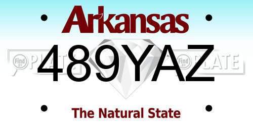489YAZ Arkansas License Plate