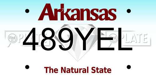 489YEL Arkansas License Plate