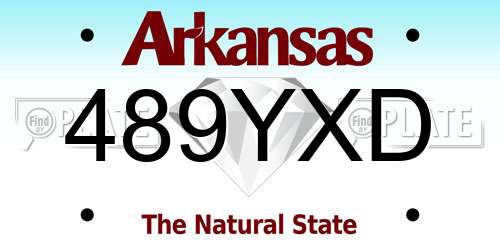 489YXD Arkansas License Plate