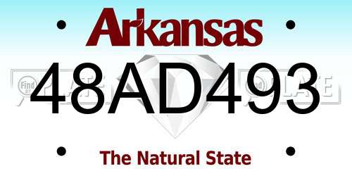 48AD493 Arkansas License Plate