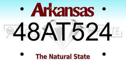48AT524 Arkansas License Plate