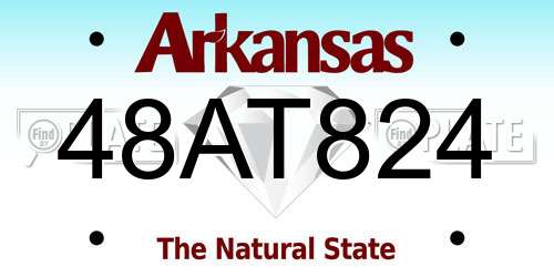 48AT824 Arkansas License Plate