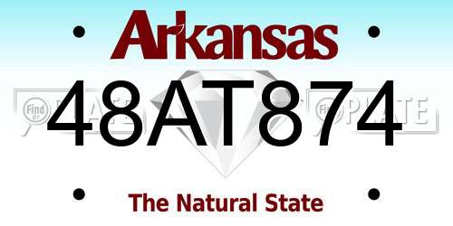 48AT874 Arkansas License Plate