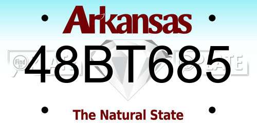 48BT685 Arkansas License Plate