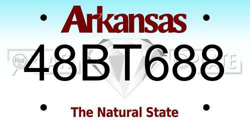 48BT688 Arkansas License Plate