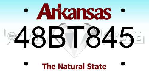 48BT845 Arkansas License Plate