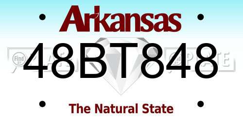 48BT848 Arkansas License Plate