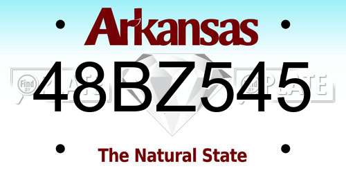 48BZ545 Arkansas License Plate