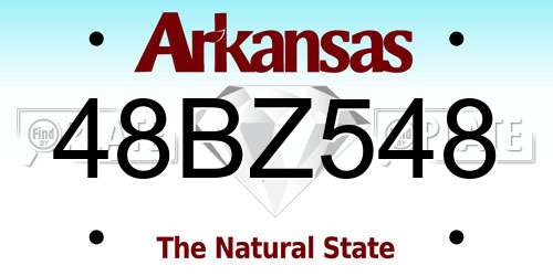 48BZ548 Arkansas License Plate