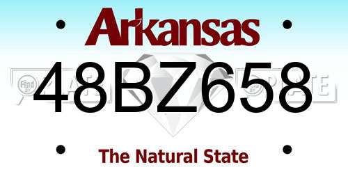 48BZ658 Arkansas License Plate