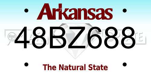 48BZ688 Arkansas License Plate