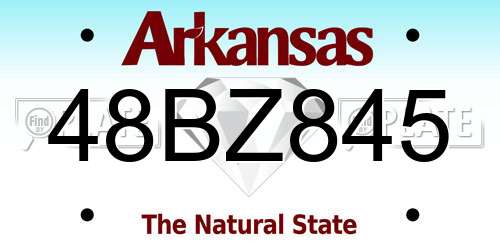 48BZ845 Arkansas License Plate