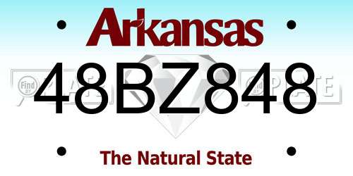 48BZ848 Arkansas License Plate