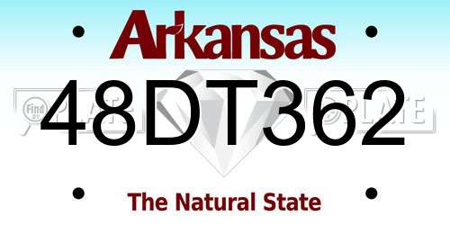 48DT362 Arkansas License Plate