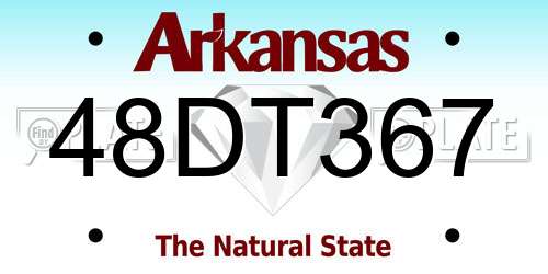48DT367 Arkansas License Plate
