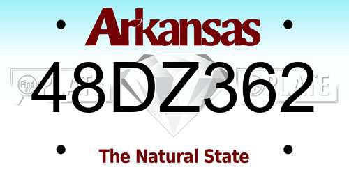 48DZ362 Arkansas License Plate