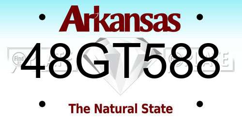 48GT588 Arkansas License Plate