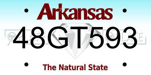 48GT593 Arkansas License Plate