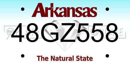 48GZ558 Arkansas License Plate