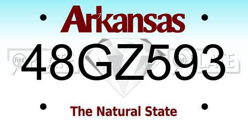 48GZ593 Arkansas License Plate
