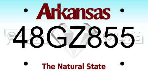 48GZ855 Arkansas License Plate