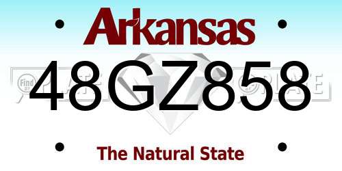 48GZ858 Arkansas License Plate