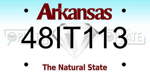 48IT113 Arkansas License Plate
