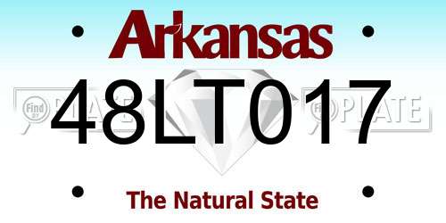 48LT017 Arkansas License Plate