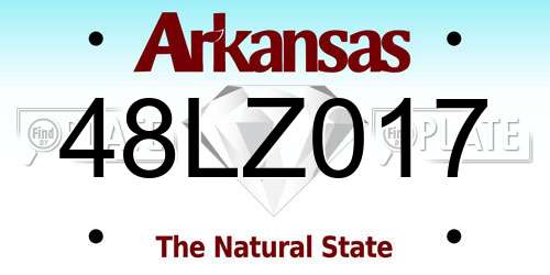 48LZ017 Arkansas License Plate