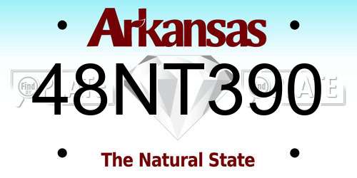 48NT390 Arkansas License Plate