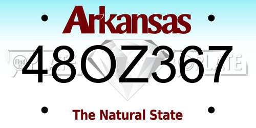 48OZ367 Arkansas License Plate