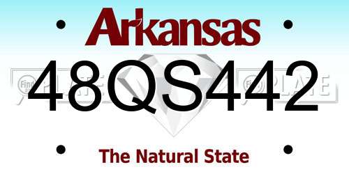 48QS442 Arkansas License Plate