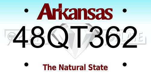 48QT362 Arkansas License Plate