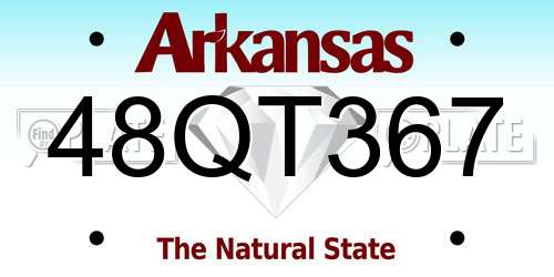 48QT367 Arkansas License Plate