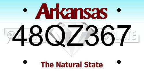 48QZ367 Arkansas License Plate