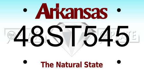 48ST545 Arkansas License Plate