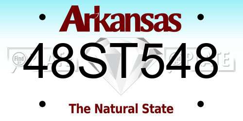 48ST548 Arkansas License Plate