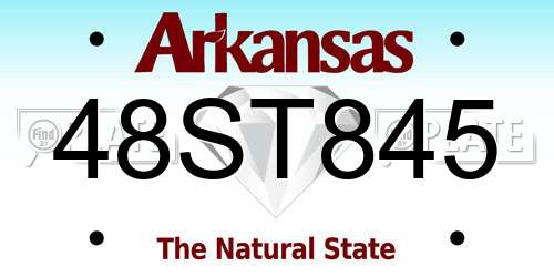 48ST845 Arkansas License Plate