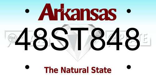 48ST848 Arkansas License Plate