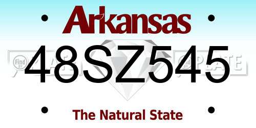 48SZ545 Arkansas License Plate