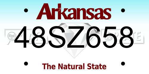 48SZ658 Arkansas License Plate