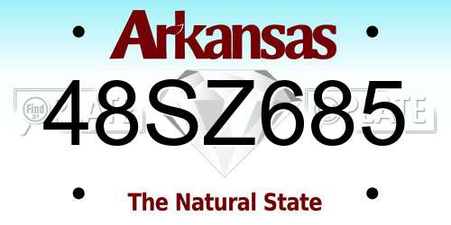 48SZ685 Arkansas License Plate
