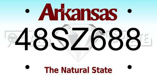 48SZ688 Arkansas License Plate
