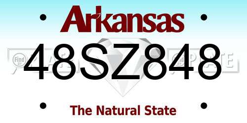 48SZ848 Arkansas License Plate
